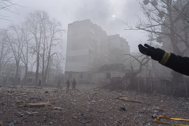 The missile strike in Zhytomyr, which destroyed a school. The missile strike in Zhytomyr, which destroyed a school.
