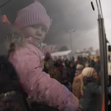 AP  nuotr., Ukrainos karo pabėgėliai Lenkijoje.