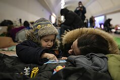 Ukrainoje vykstanti civilių evakuacija