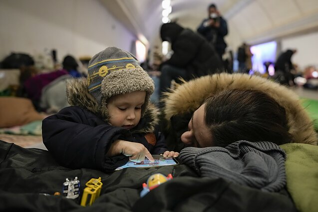 Ukrainoje vykstanti civilių evakuacija