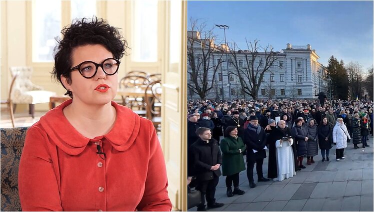 Žmonės Lukiškių aikštėje subūrusi Viktorija Urbonaitė: į pyktį atsakėme malda