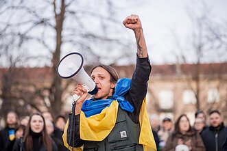 Ukrainos palaikymo akcija Vilniuje; Olegas Šurajevas Ukrainos palaikymo akcija Vilniuje; Olegas Šurajevas
