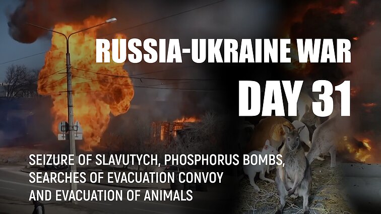 Day 31 of invasion. Russian military shoot gas pipeline in Kharkiv
