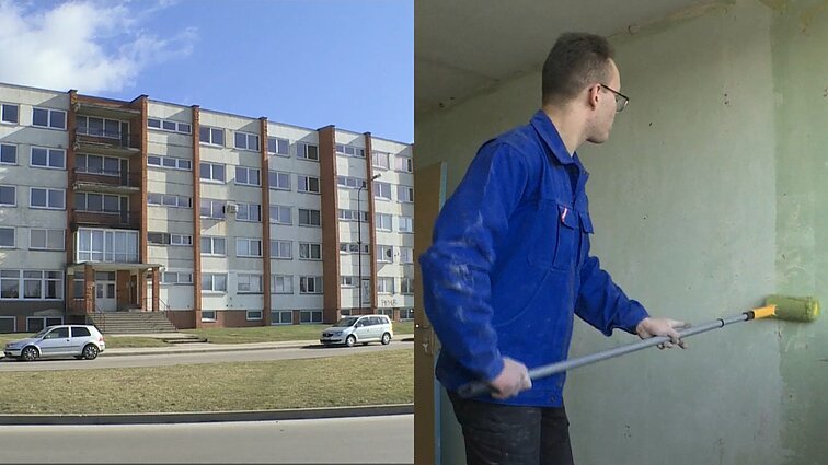Šiauliečiai savo rankomis remontuoja apleistą bendrabutį – jame netrukus tikisi apgyvendinti 300 ukrainiečių