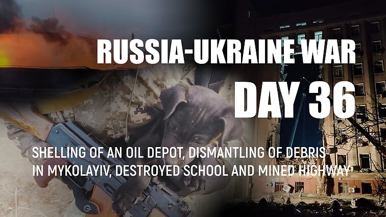 Day 36 of invasion. Shelling of Luhansk region: fire at an oil depot and a school