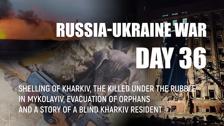 Day 36 of invasion. The killed under the rubble in Mykolayiv, evacuation of orphans and a story of a blind Kharkiv resident