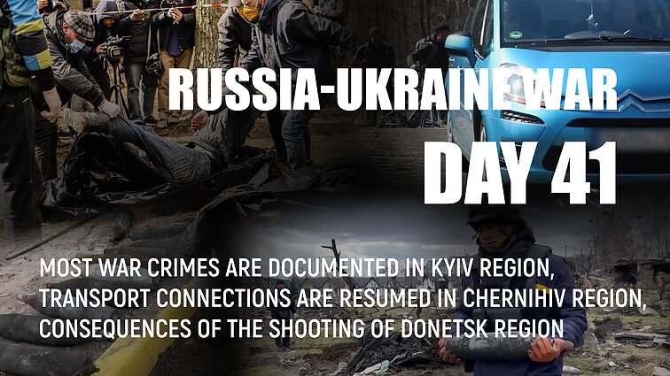 Day 41 of invasion. 55 civilian facilities damaged as a result of Russian shooting