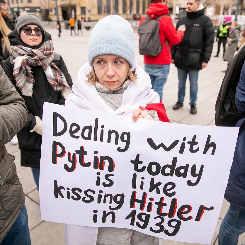 D. Umbraso  / LRT nuotr., Protestas prie Vyriausybės dėl Rusijos karo Ukrainoje