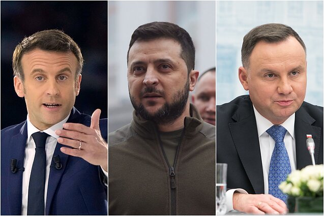 Emmanuelis Macronas, Volodymyras Zelenskis, Andrzejus Duda
