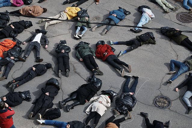 Protest action in front of the German Embassy in Vilnius