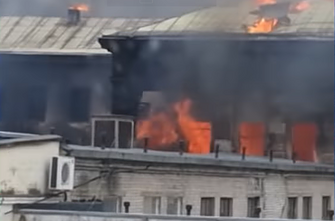 Rusijos karinių tyrimų institute Tverėje kilęs gaisras