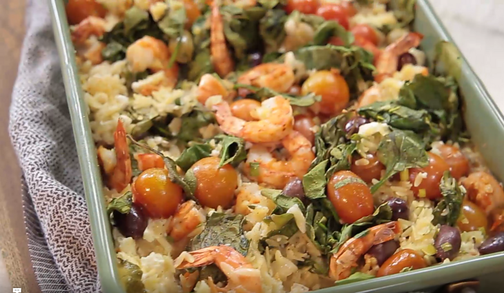 Vienos skardos vakarienė – „orzo“ makaronai su krevetėmis