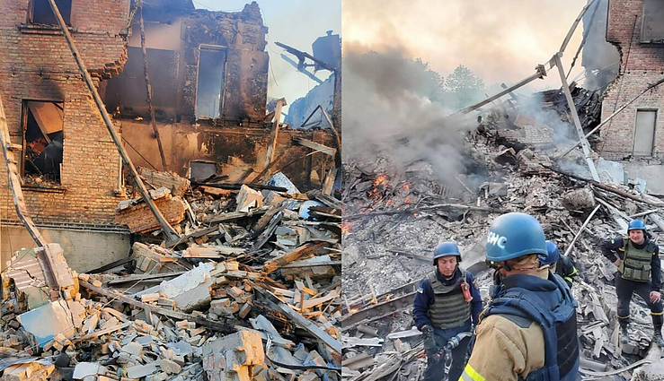 Žinios. Rusijos kariams apšaudžius mokyklą Luhansko srityje, po griuvėsiais įstrigo dešimtys žmonių