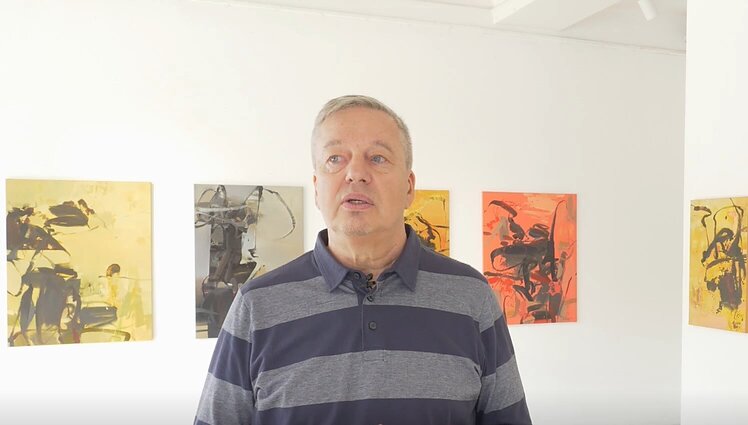 R. Garbačiausko tapybos paroda „Neramūs siluetai“.