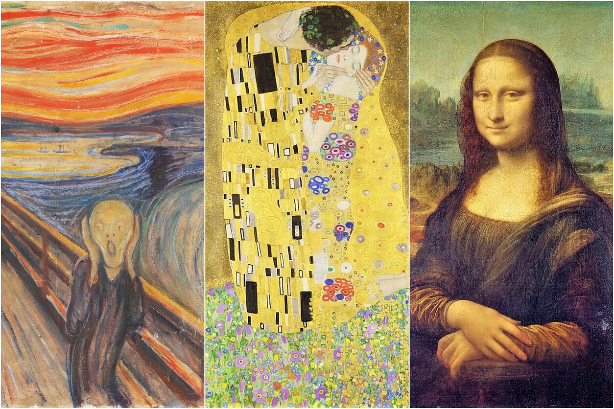 Edvardo Muncho, Gustavo Klimto ir Leonardo da Vinci paveikslai