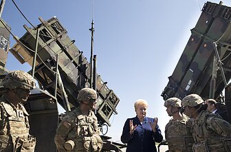 Dalia Grybauskaitė during a NATO exercise in 2017