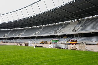 Baigiami darbai Dariaus ir Girėno stadione Kaune Baigiami darbai Dariaus ir Girėno stadione Kaune