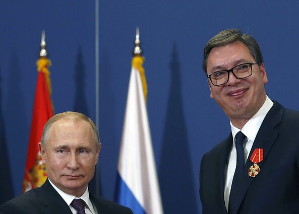 Aleksandaras Vučičius ir Vladimiras Putinas