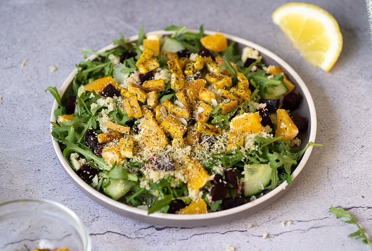 Rukolos salotos su apelsinais 