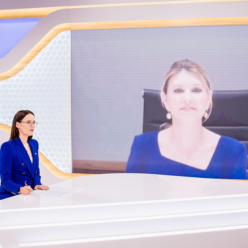 Aktualus pokalbis. Ukrainos prezidento Volodymyro Zelenskio žmonos Olenos Zelenskos išskirtinis interviu Lietuvos radijui
