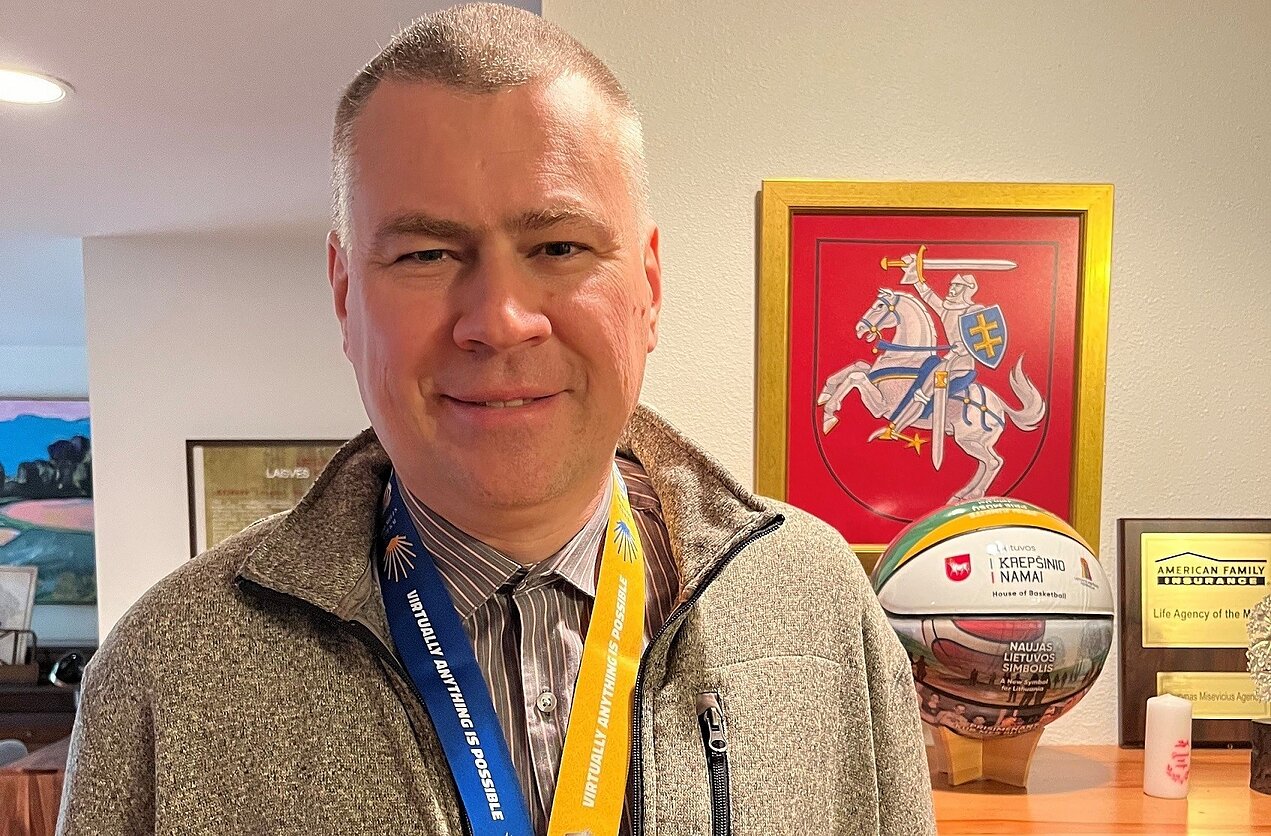 ŠALFASS prezidentas ir Pasaulio lietuvių bendruomenės valdybos pirmininkas Laurynas Misevičius ŠALFASS prezidentas ir Pasaulio lietuvių bendruomenės valdybos pirmininkas Laurynas Misevičius