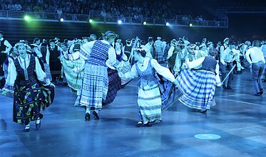 Šiaurės Amerikos lietuvių 16-osios tautinių šokių šventės Filadelfijoje akimirka