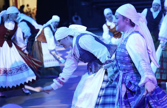 Šiaurės Amerikos lietuvių 16-osios tautinių šokių šventės Filadelfijoje akimirka