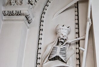 Death as depicted on a wall in the Church of St Peter and St Paul in Vilnius