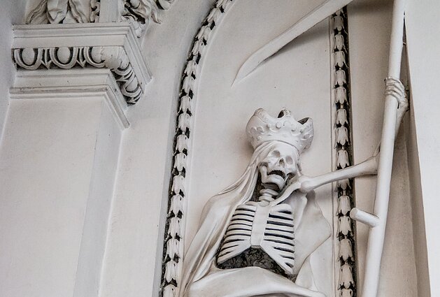 Death as depicted on a wall in the Church of St Peter and St Paul in Vilnius
