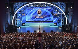 Vladimiras Putinas sako kalbą Rusijos žvalgybos pareigūnams