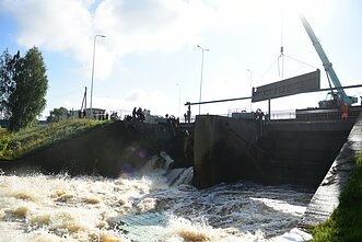 Breakdown at a dam in Panevėžys