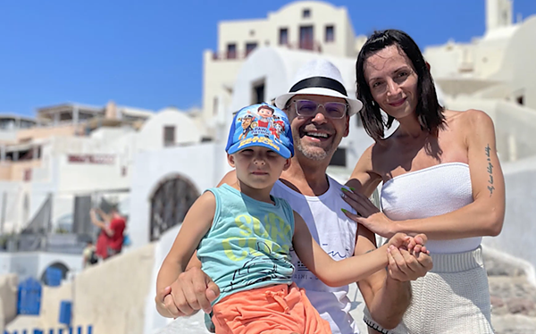 Aras Vėberis su šeima