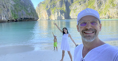 Aras Vėberis su šeima