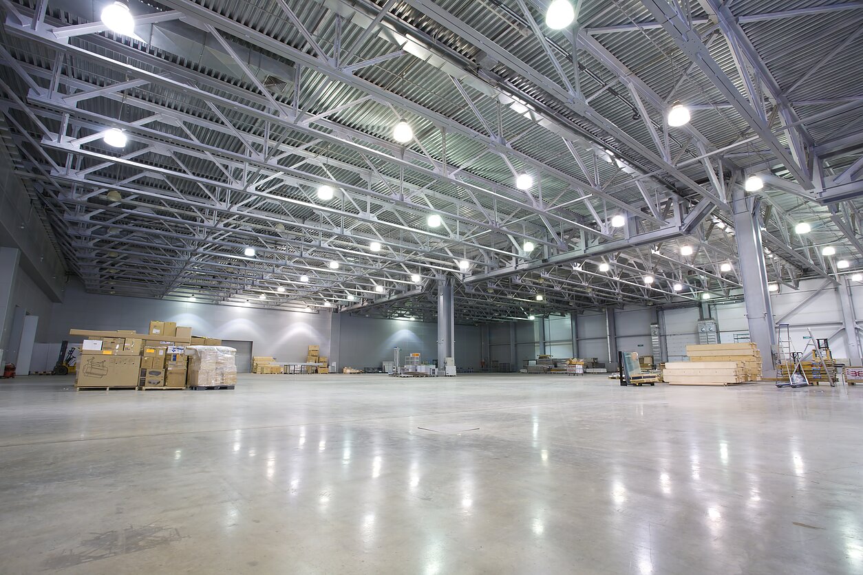 Lights in a factory (associative image)