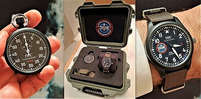 Šis rinkinys specialioje „nesunaikinamoje“ dėžutėje – „Top Gun“ chronometras ir laikrodis „IWC Pilot‘s watch Mark XVIII“ su „Top Gun“ ženklu ant ciferblato – kiekvieno kolekcininko svajonė. Iš viso yra pagaminta tik 500 tokių rinkinių ir jie skirti ištikimiausiems IWC draugams bei kolekcininkams