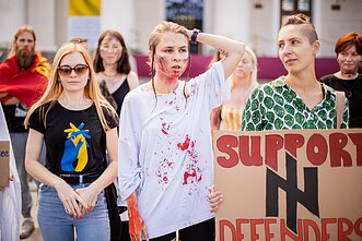 Акция на Ратушной площади Вильнюса в поддержку Украины