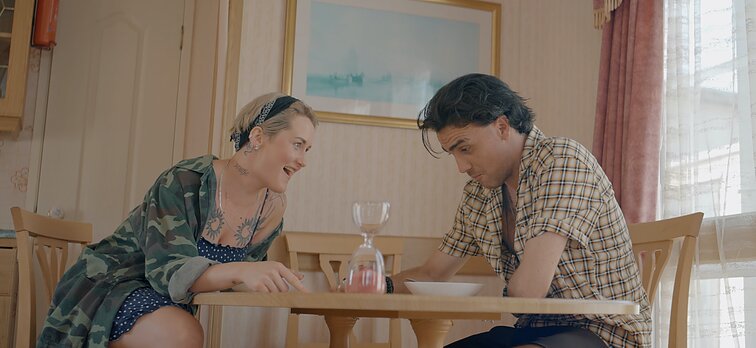 Aleknos ir Otreyos vaizdo klipo filmavimo akimirka