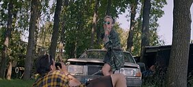 Aleknos ir Otreyos vaizdo klipo filmavimo akimirka