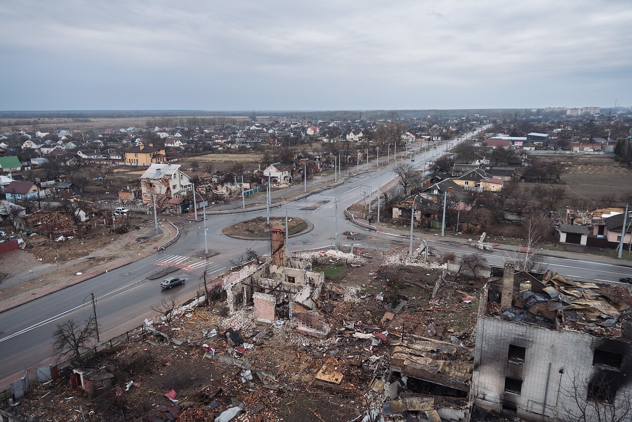 Suburbs in towns like Chernihiv, which withstood the Russian attack, were heavily damaged.