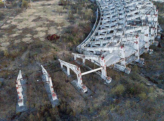 Nacionalinio stadiono „betono laužas“ bus griaunamas sprogmenimis: pasak Benkusnko, tai pagreitins statybas