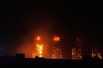 A large fire broke out on Thursday night at a waste recycling plant in Kaunas