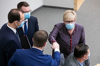 PM Ingrida Šimonytė and members of her cabinet during the swearing-in ceremony in 2020