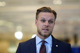 Lithuanian Foreign Minister Gabrielius Landsbergis at the meeting of EU top diplomats in Prague