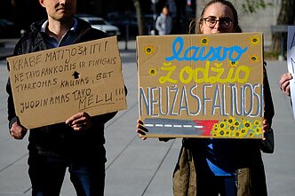 Protestas Kaune prieš „Vičiūnų“ veiklą Rusijoje