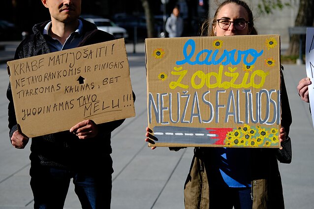Protestas Kaune prieš „Vičiūnų“ veiklą Rusijoje