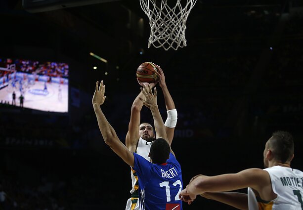 Jonas Valančiūnas ir Rudy Gobert`as 2014 m. pasaulio čempionate 