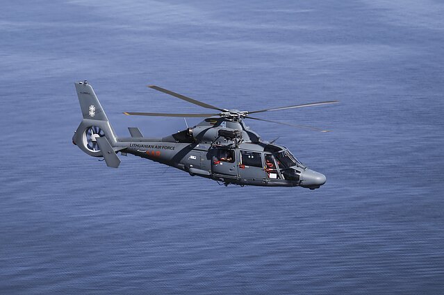 Helicopter dispatched to the crash site by the Lithuanian Military
