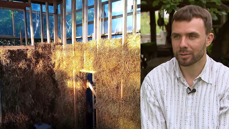 Vilnietis namą pasistatė iš šiaudų: lentas namo interjerui parsivežė iš pajūrio