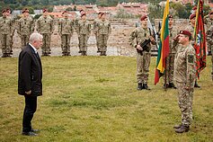 Lithuanian volunteer troops leaving for a mission in Mali