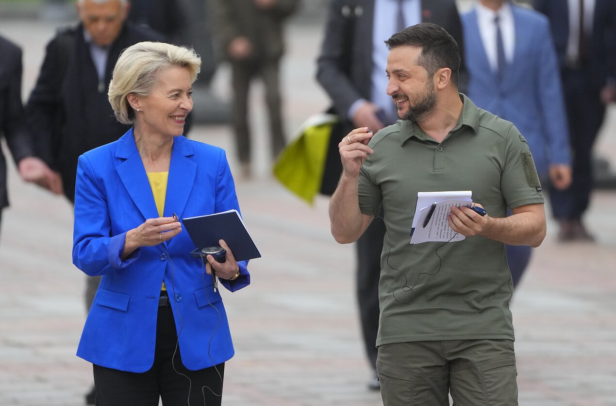 Ursula von der Leyen ir Volodymyras Zelenskis Kyjive Ursula von der Leyen ir Volodymyras Zelenskis Kyjive
